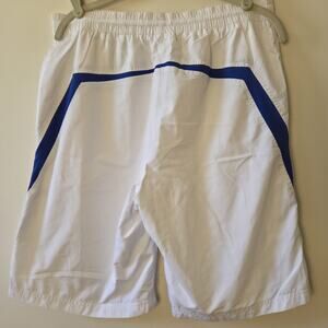 Rare Pepsi Sports Mens XL Swim Trunks White With Blue Accent Mesh Lined EUC